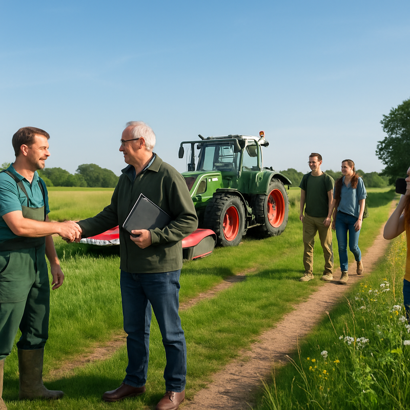 Landelijk landschap in Weerterland met boeren en natuurbeschermers in duurzame samenwerking.