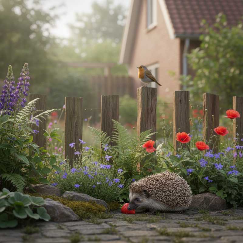 Close-up natuurfotografie van wildlife in een tuin, symboliserend toegankelijke natuurbeleving zoals gedocumenteerd door David Attenborough